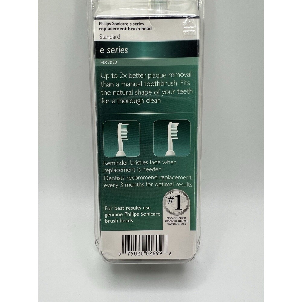 Philips Sonicare E Series Standard 2 Replacement Brush Heads HX7022 - Picture 5 of 6